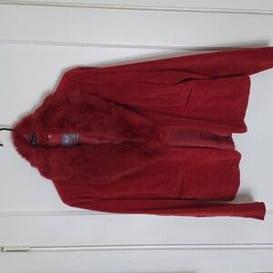 Wilson's Leather blazer with detachable faux fur collar